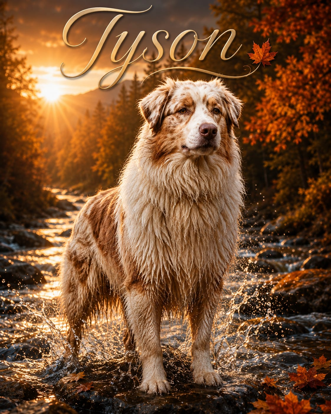 Tyson im Herbstbach