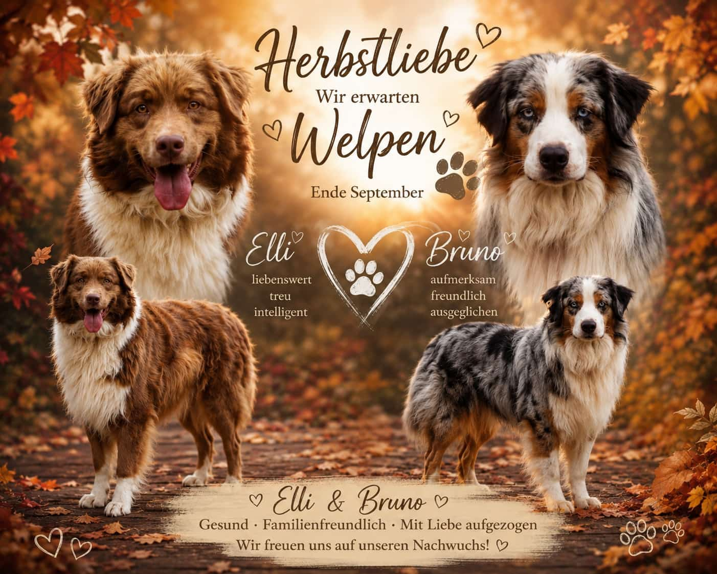 Wurfankündigung Elli und Bruno